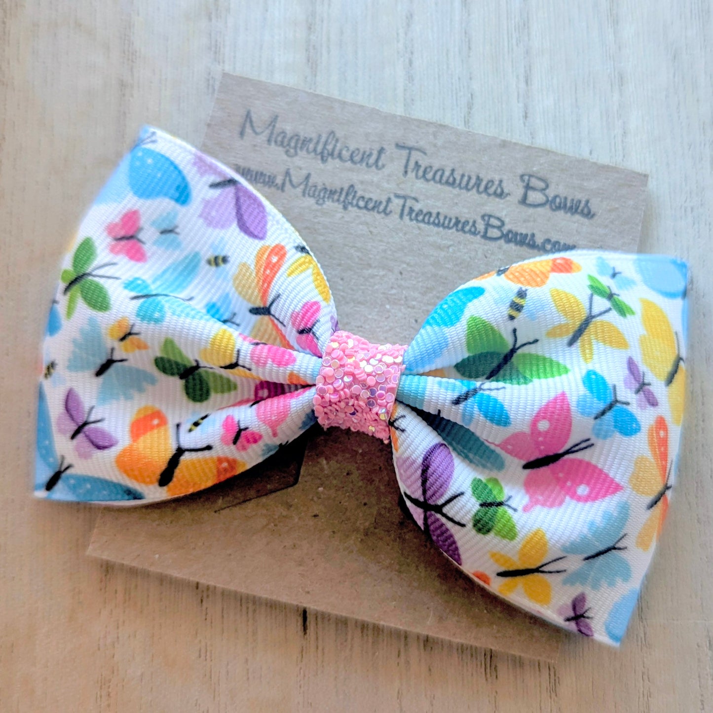 4" Butterfly Bow Tie Hair Bow