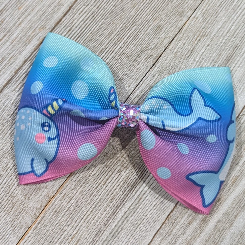 4" Narwhal Bow Tie Hair Bow
