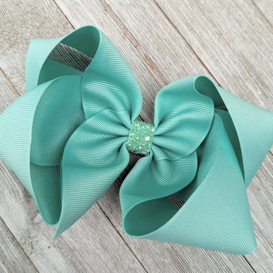 CLEARANCE 6" Mint Color Ribbon Boutique Hair Bow