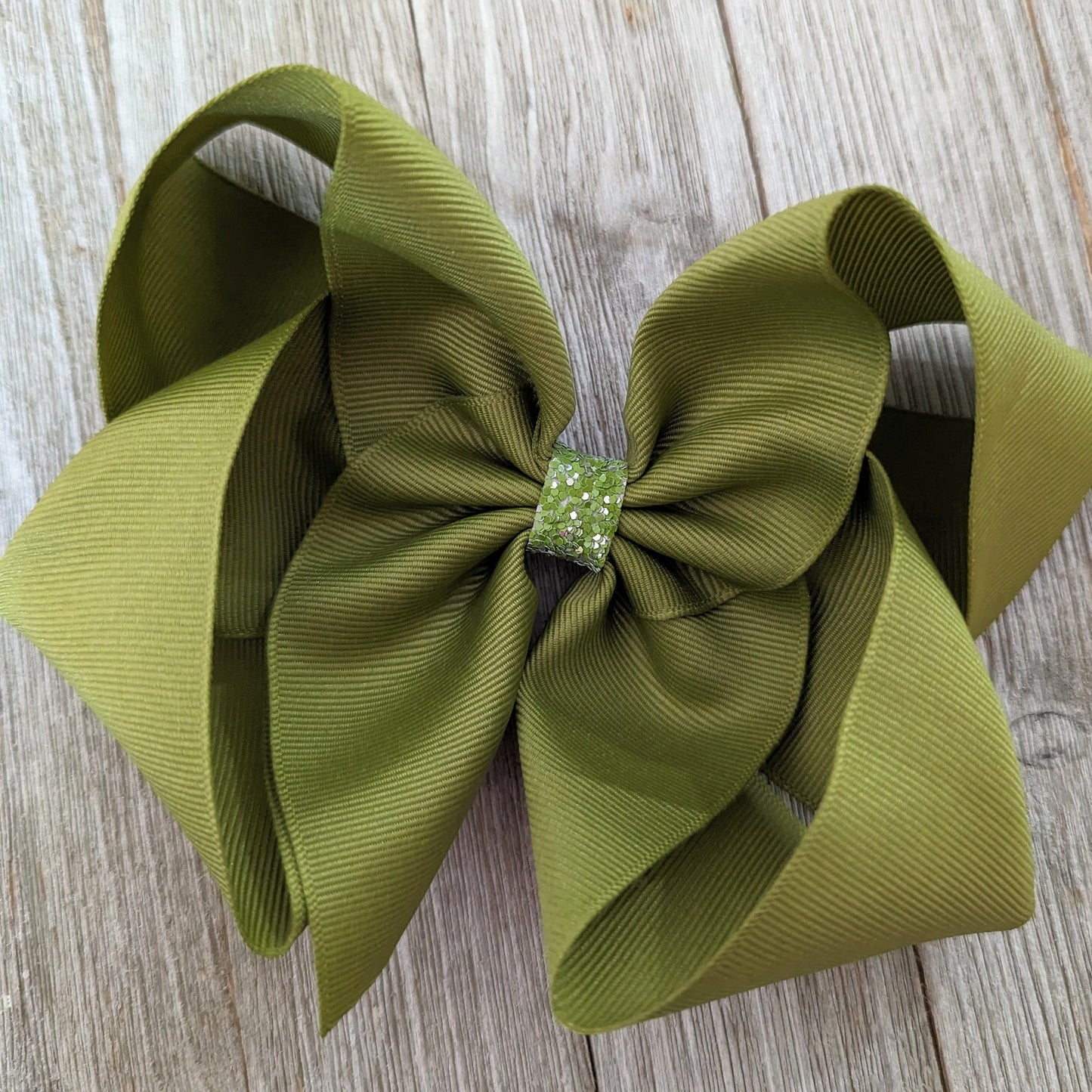 CLEARANCE 6" Moss Green Color Ribbon Boutique Hair Bow