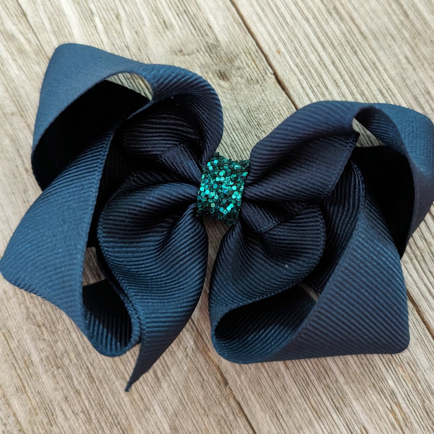 CLEARANCE 4" Deep Teal Color Boutique Ribbon Hair Bow