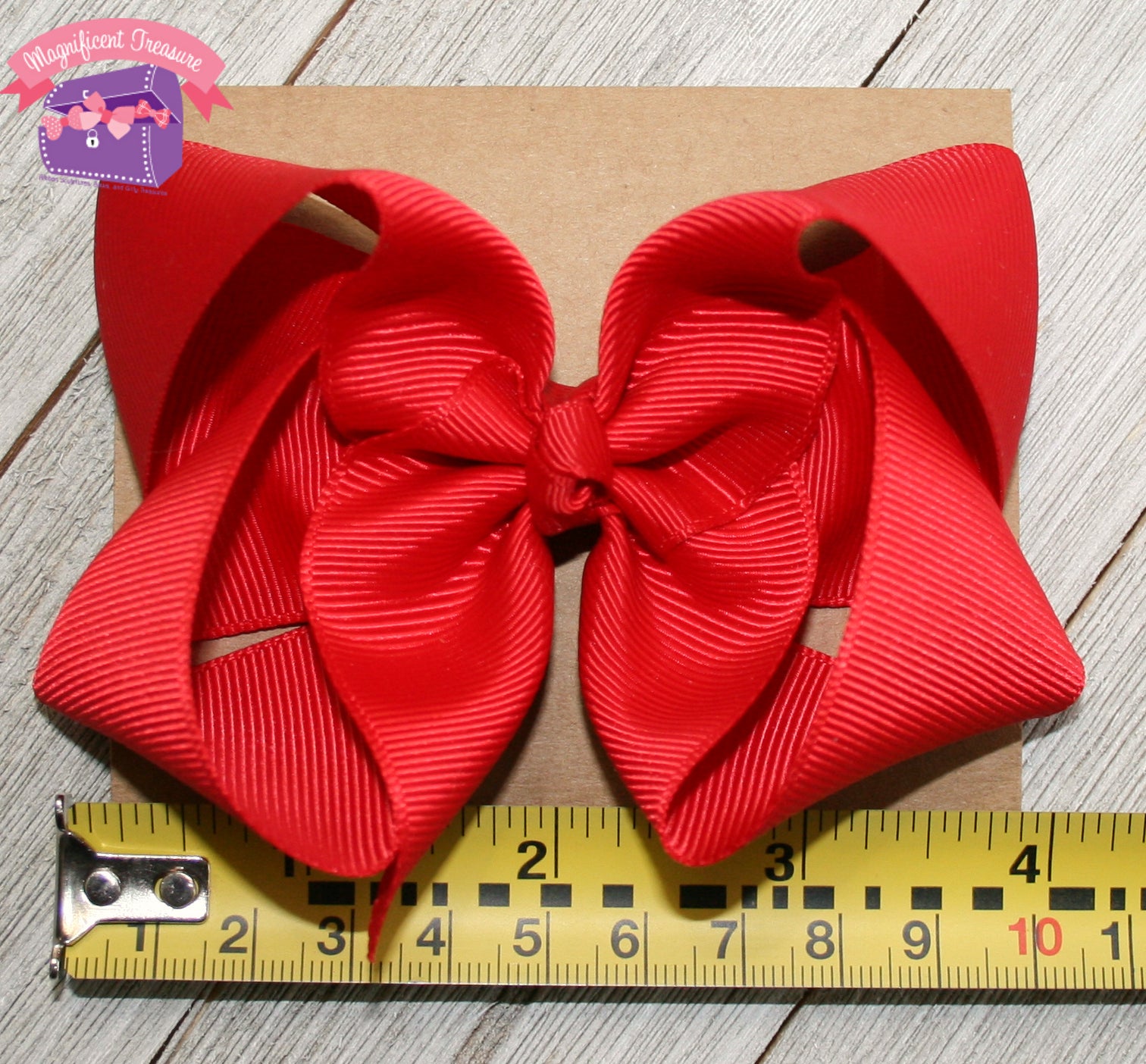 4 Inch Girls Hair Bow Double Prong Alligator Clip Size
