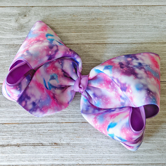 Lavender Galaxy 8" Ribbon Hair Bow