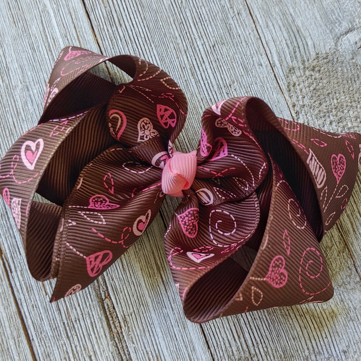 4" Valentine Ribbon Hair Bow