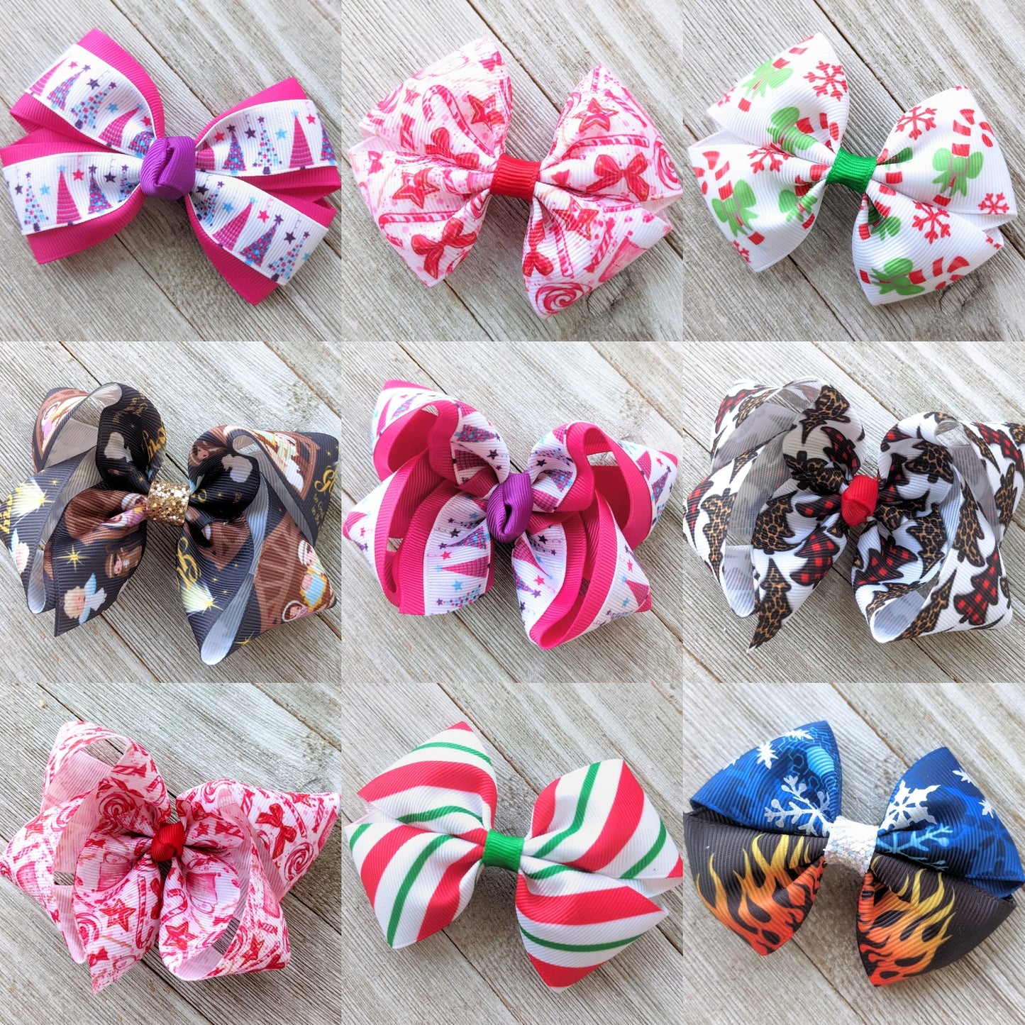 4" Ribbon Christmas Bows