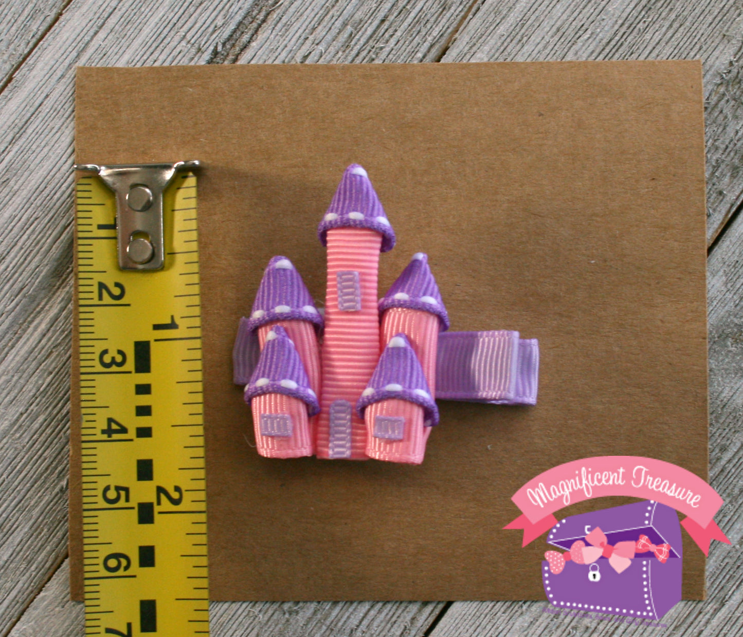 Pink Princess Castle Hair Clip