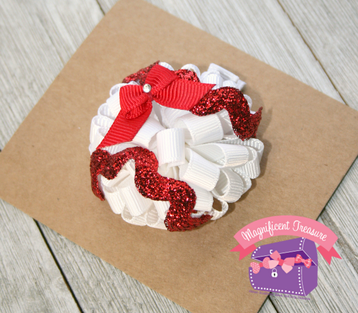 Baseball Hair Bow - Baseball Hair Clip - You Choose Team Color - Baseball Loopy Puff Bow