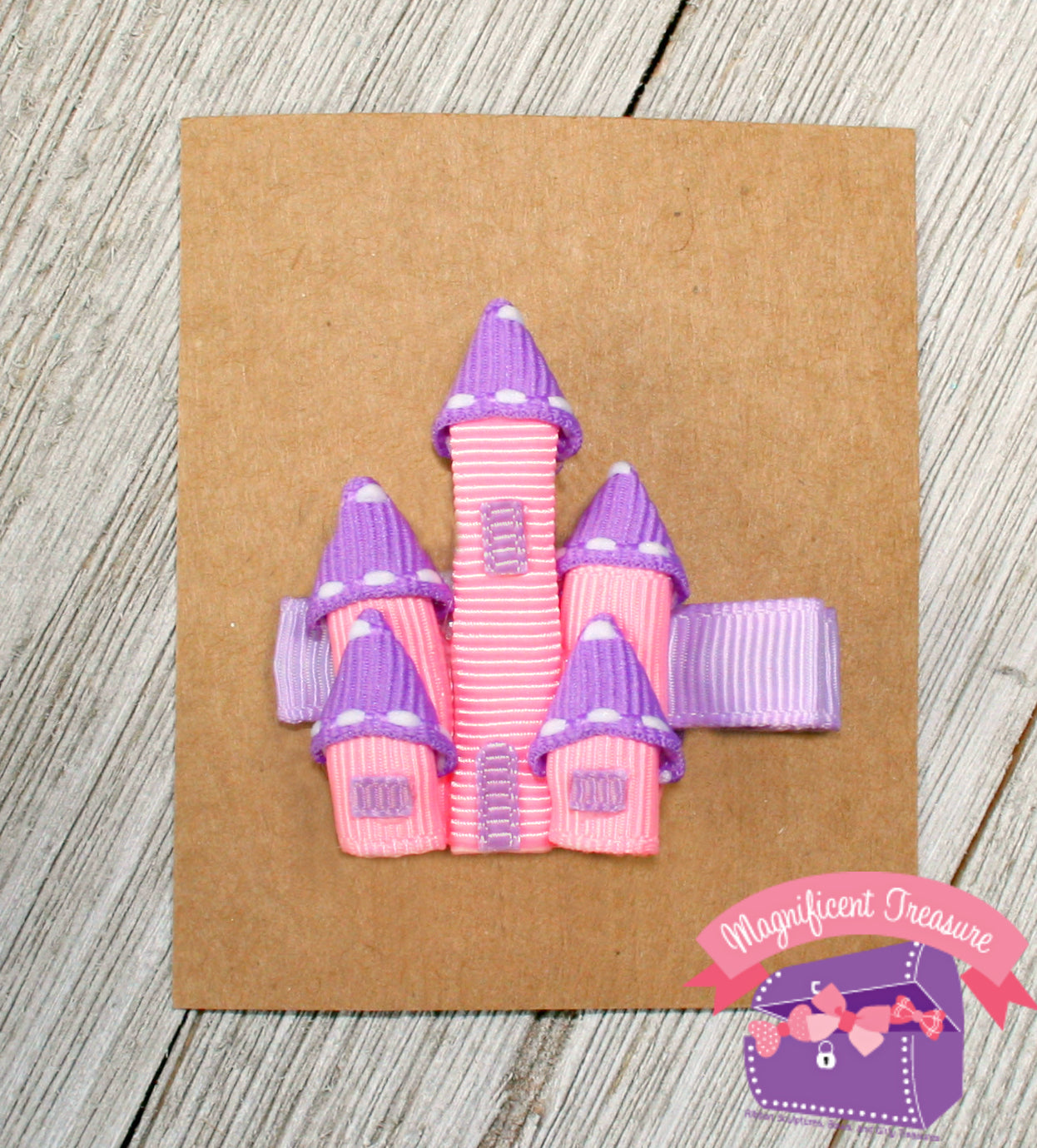 Pink Princess Castle Hair Clip