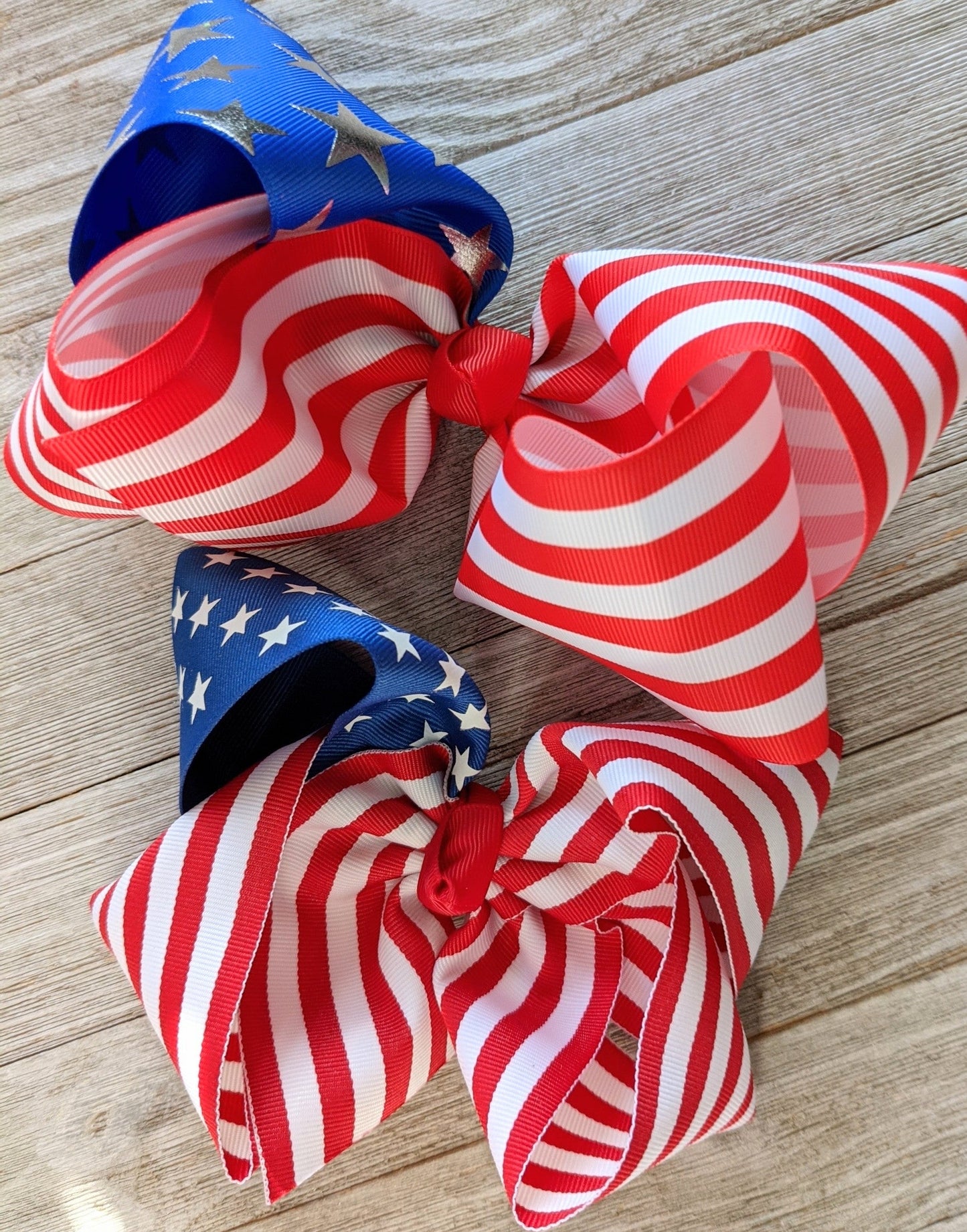 6" Flag Ribbon Hair Bow