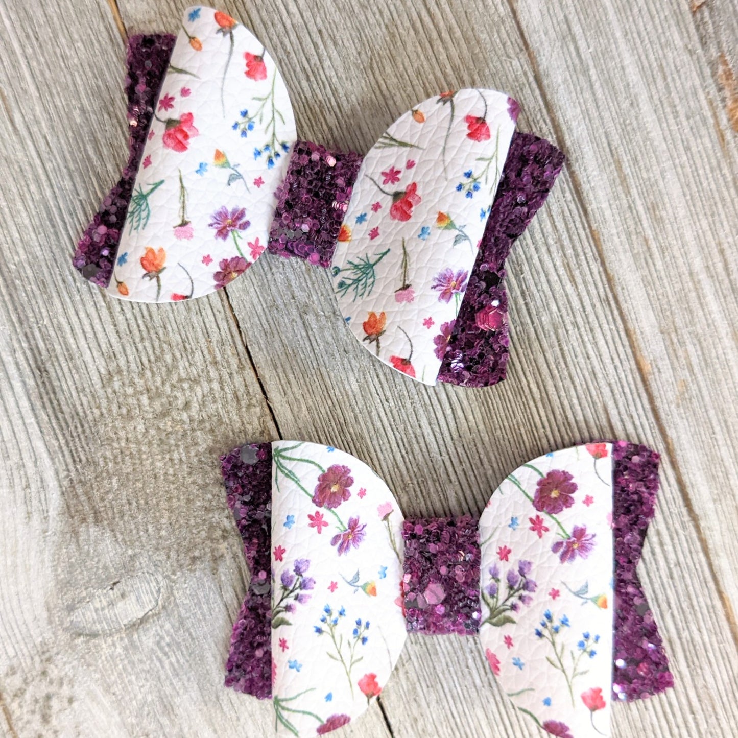2.5" Floral Glitter Bow