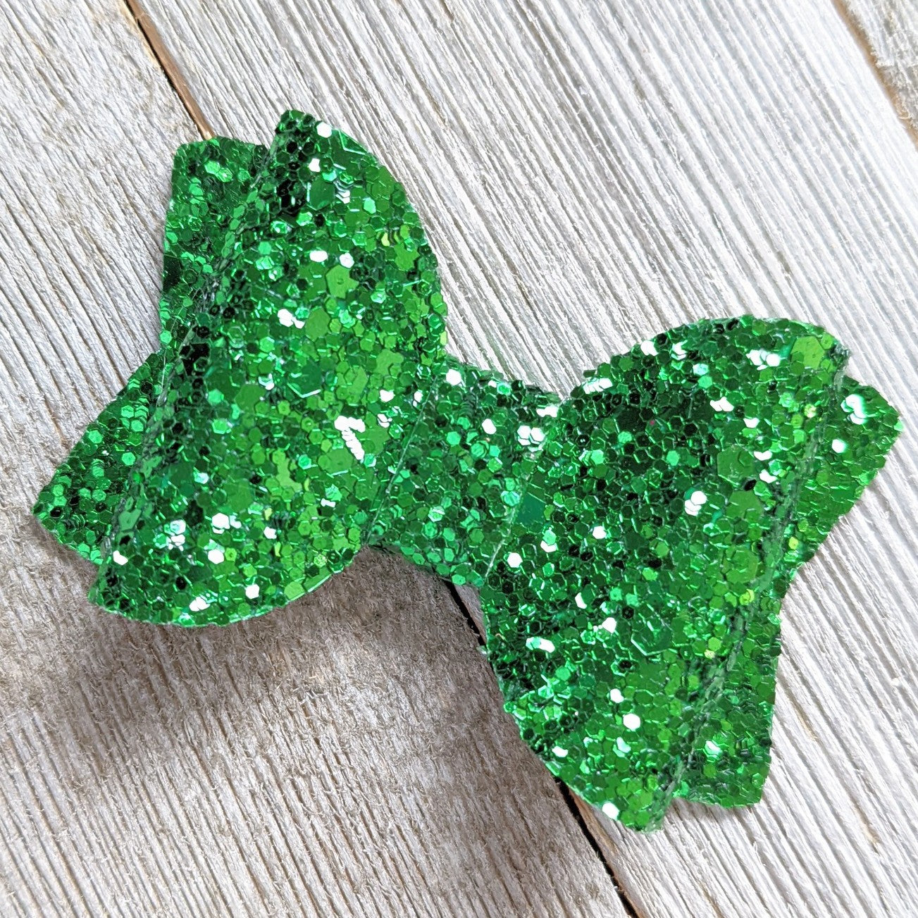 2.5" Green Glitter Bow