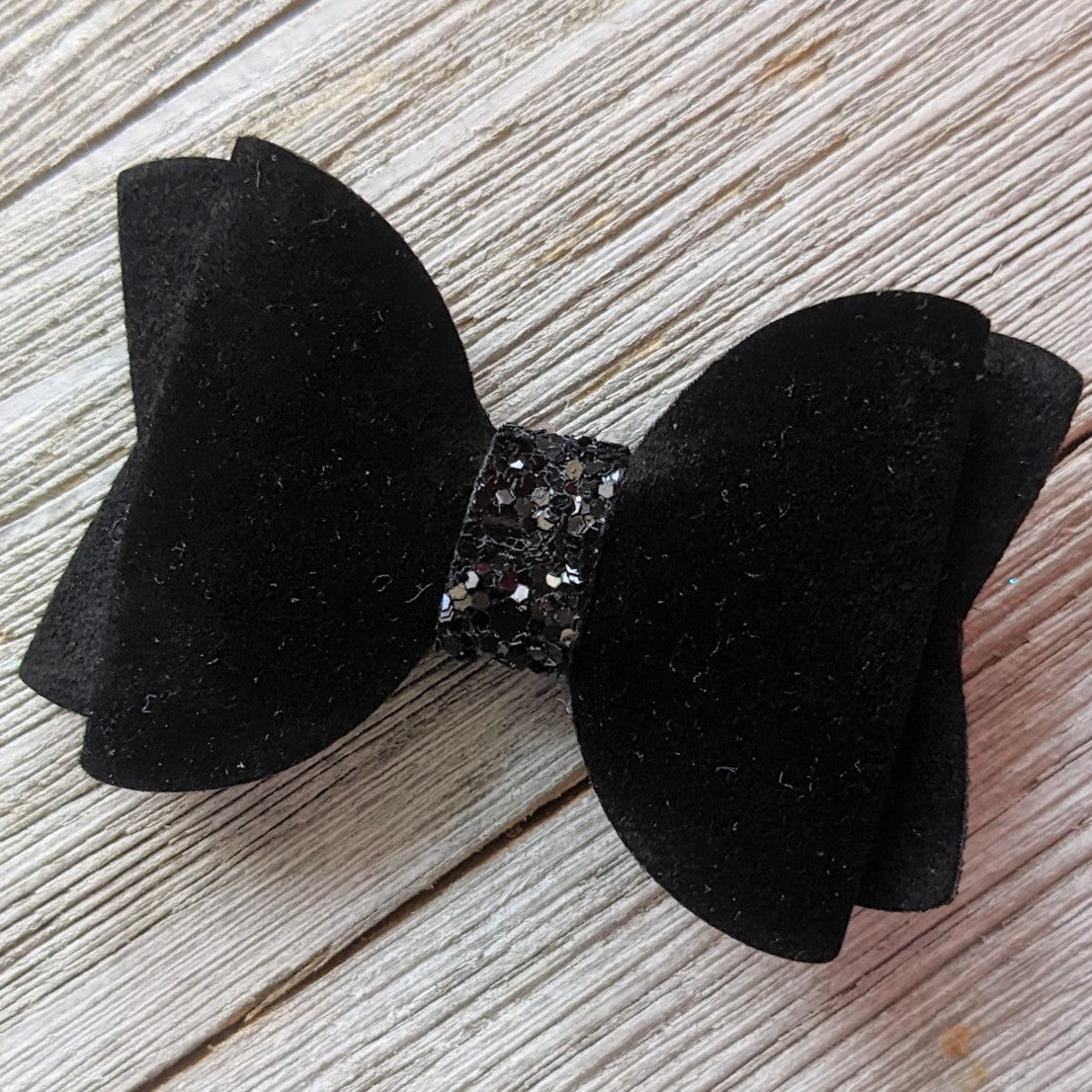 2.5" Black Glitter Bow