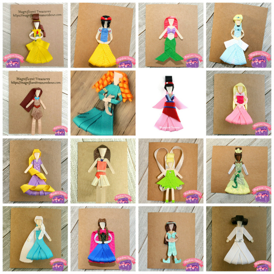 Princess Inspired Ribbon Sculptures Set of 16 Clips