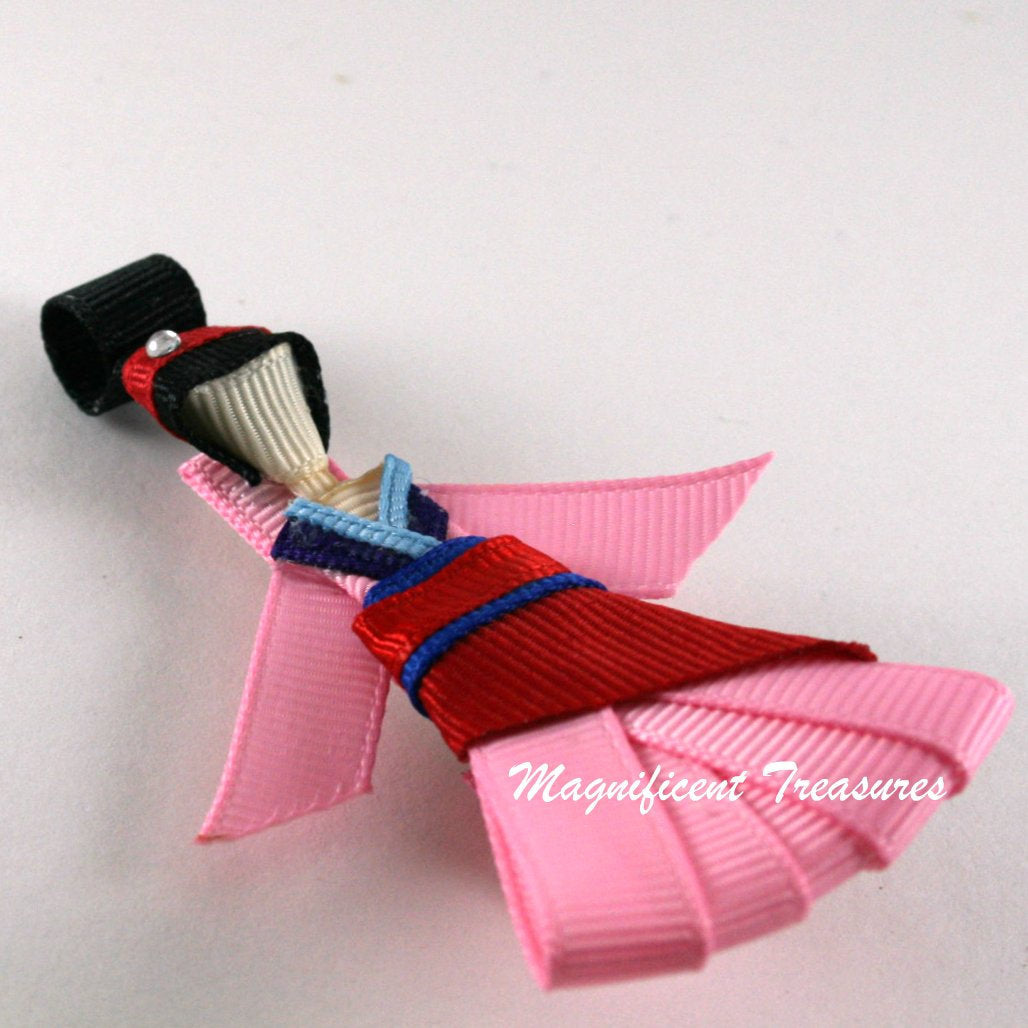 Mulan Inspired Ribbon Sculpture Hair Clip